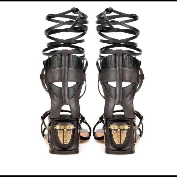 Brown and Black New Tribal Chunky Heel Gladiator It's used. I wear it Once - Picture 2 of 7